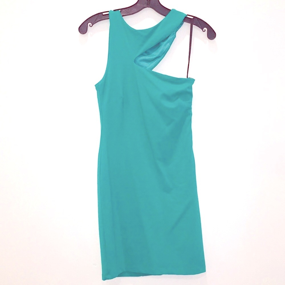Bebe one shoulder bodycon dress